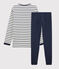 Pyjama marini&egrave;re petit gar&ccedil;on en coton blanc/bleu