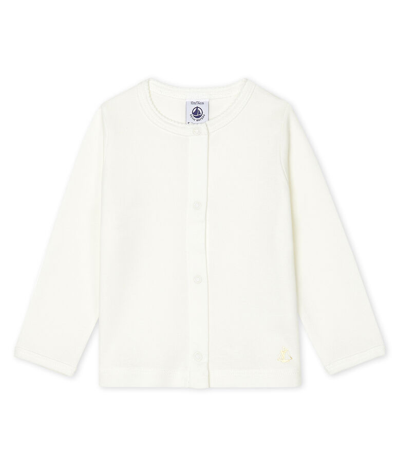 Cardigan l&eacute;ger b&eacute;b&eacute; fille-gar&ccedil;on blanc