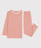 Katoenen pyjama met milleraiesprint voor kleine meisjes en jongens roze BRANDY/wit MARSHMALLOW