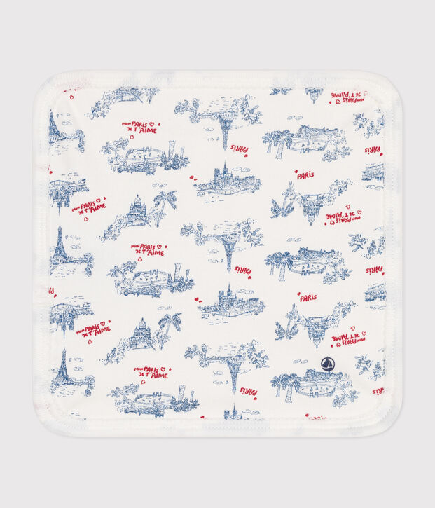 Babydoekje van katoen en badstof met print van Parijs wit/multicouleur
