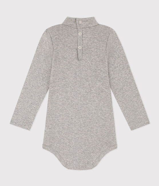 Babybody van katoen met lange mouwen en rolkraag grijs CHATON CHINE
