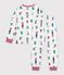 Pyjama enfant en molleton imprim&eacute; No&euml;l blanc/multicouleur