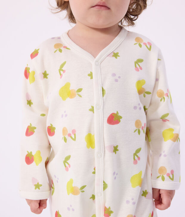 Pyjama b&eacute;b&eacute; en coton imprim&eacute; fruits blanc/multicouleur