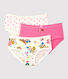 Lot de 3 culottes à fleurs petite fille en coton