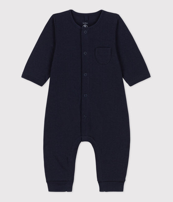 Lang effen babypakje in biologisch tubic voor baby's blauw SMOKING