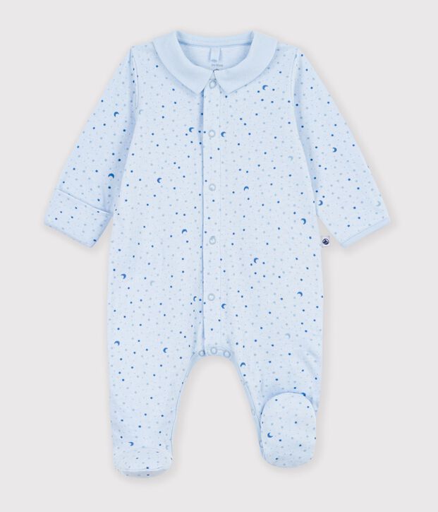 Pyjama b&eacute;b&eacute; en tubique imprim&eacute; &eacute;toile bleu/multicouleur