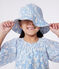 Capeline enfant fille en popeline imprimé bleu MARSHMALLOW/ PORCELANA
