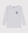 Tee-shirt manches longues fille en coton gris POUSSIERE CHINE