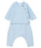Ensemble deux pièces bébé en coton, laine mérinos et polyester bleu TOUDOU