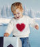 Katoenen sweatshirt met hartmotiefje voor baby's ecru MILK