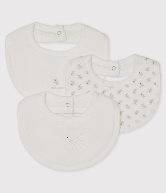 Drie babyslabbetjes van gebreide stof variante 1