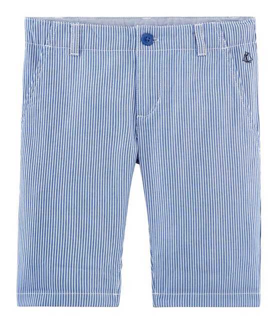 Bermuda enfant garçon bleu SURF/blanc ECUME