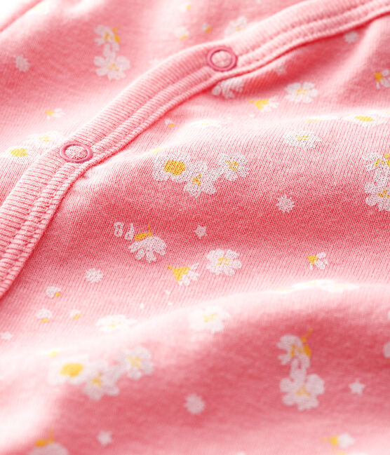 Katoenen babypyjama met kersenbloesem voor baby's roze GRETEL/wit MULTICO