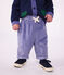 Effen fluwelen babybroekje purper