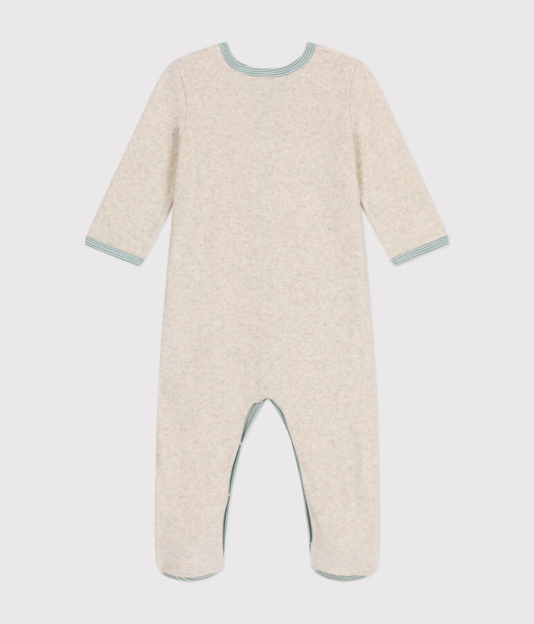 Pyjama  en velours b&eacute;b&eacute; beige