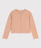 Damescardigan van dik katoen met drukknopen beige VINTAGE