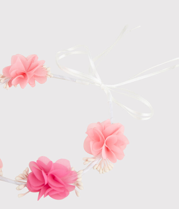 Meisjes bloemenkrans wit/multicouleur