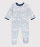 Fluwelen pyjama voor baby's wit ECUME/ INCOGNITO