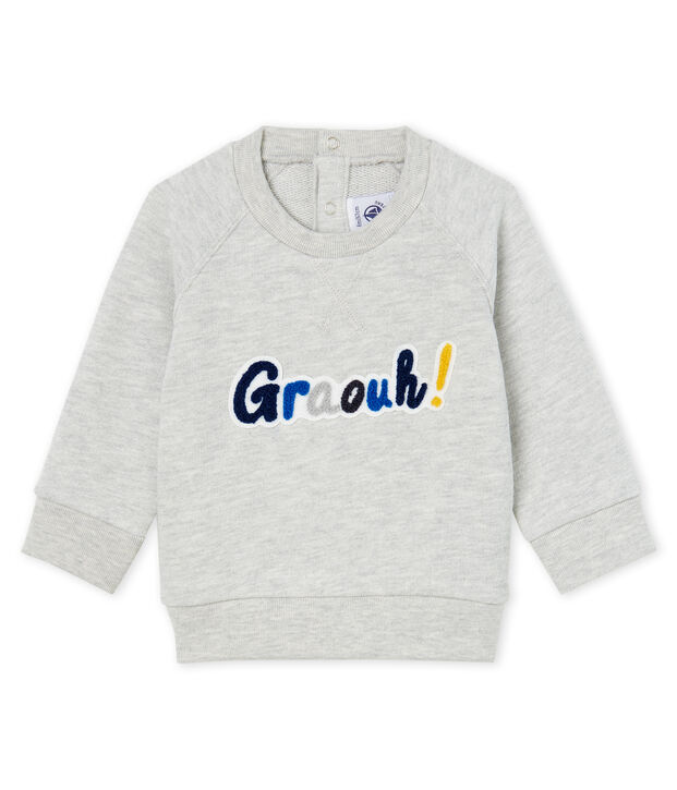 Sweatshirt b&eacute;b&eacute; gar&ccedil;on en molleton gris
