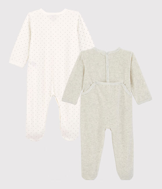 Set van 2 fluwelen babypyjama's variante 1