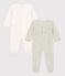 Set van 2 fluwelen babypyjama's variante 1