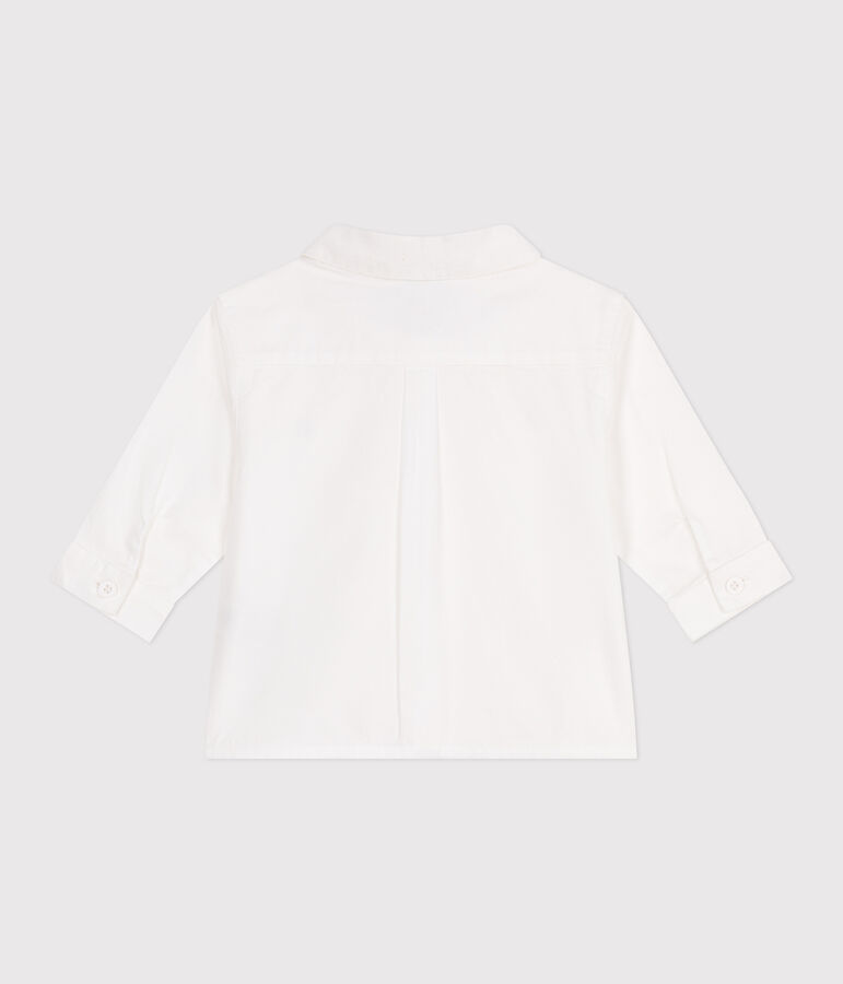 Chemise b&eacute;b&eacute; en coton uni blanc