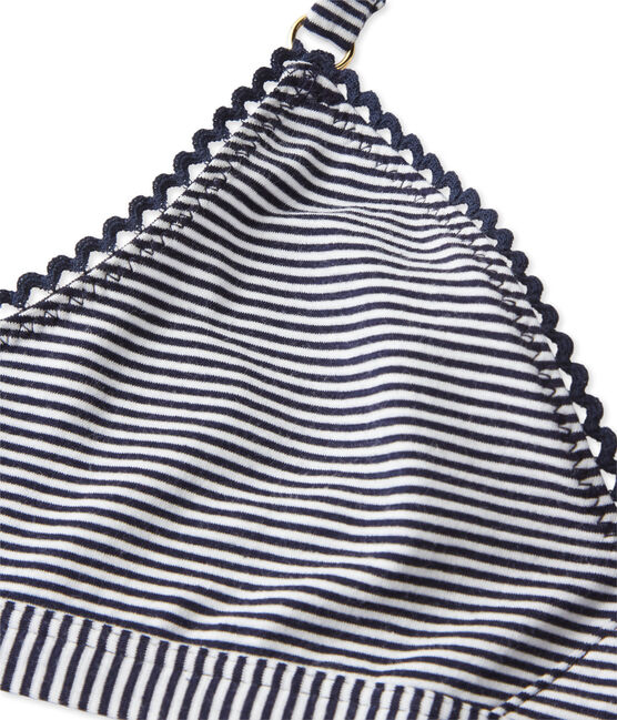 Soutien gorge femme effet seconde peau rayé milleraies bleu ABYSSE/blanc LAIT