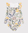 Robe manches courtes avec bloomer en popeline b&eacute;b&eacute; blanc/multicouleur