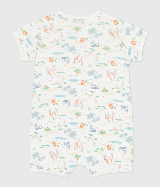 Kort katoenen pakje met dierenprint voor baby's wit MARSHMALLOW/wit MULTICO