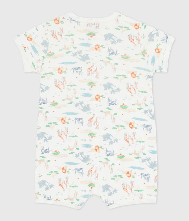 Kort katoenen pakje met dierenprint voor baby's wit/multicouleur