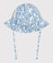 Capeline bébé fille en popeline imprimé bleu MARSHMALLOW/ PORCELANA