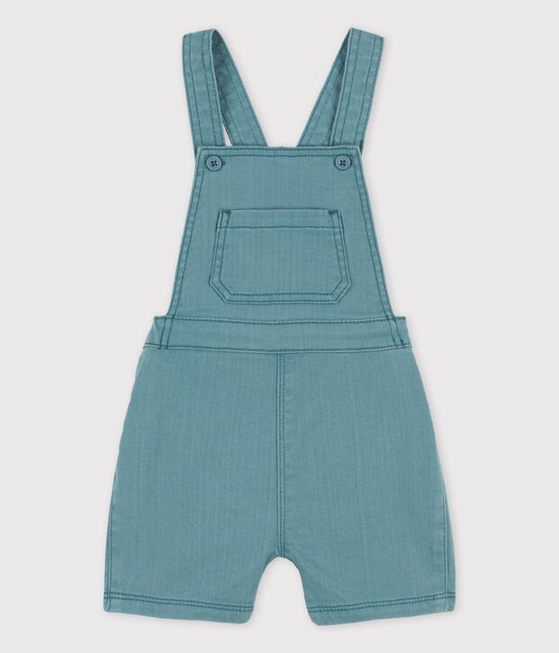 Korte kleurrijke tuinbroek van denim voor baby's groen
