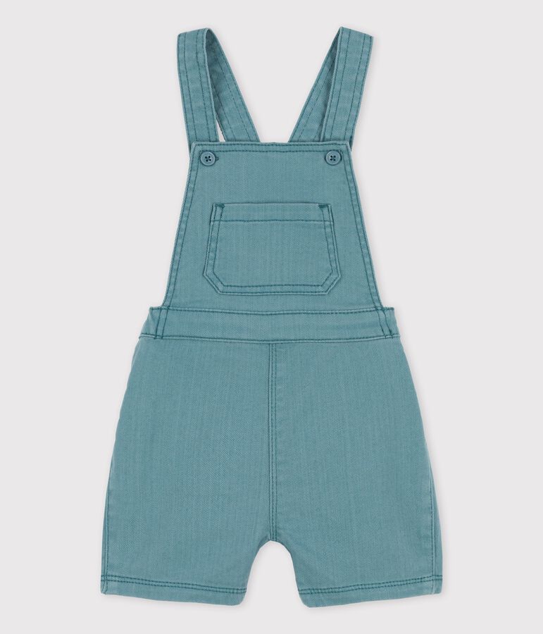Salopette courte en denim color&eacute; b&eacute;b&eacute; vert