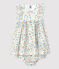 Robe et bloomer imprimés fleuri en popeline bébé blanc MARSHMALLOW/blanc MULTICO