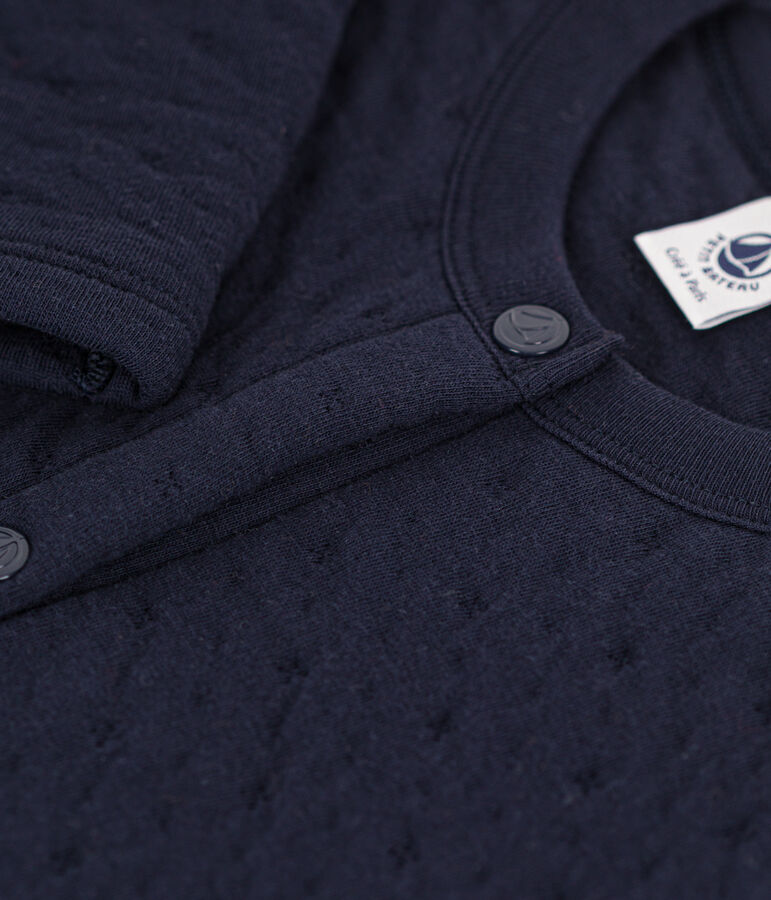 Cardigan in doorgestikte tubic met print voor meisjes blauw