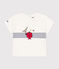 Katoenen T-shirt met Monsieur Madame-motief voor baby's wit MARSHMALLOW