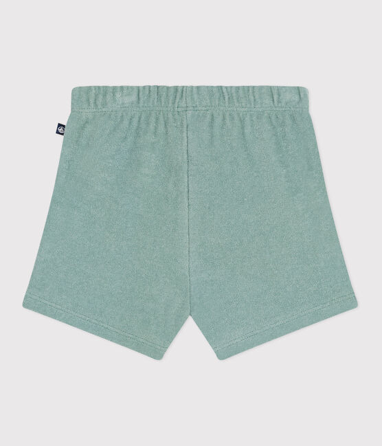 Short bébé en coton éponge vert PAUL