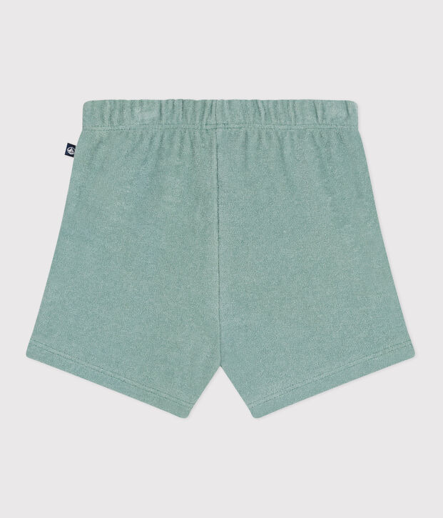 Babyshort van katoenen badstof groen