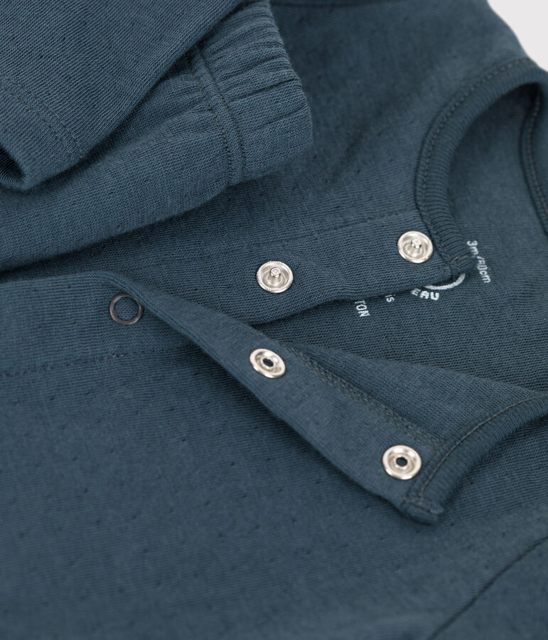 Ensemble 2 pi&egrave;ces uni en tubique bio b&eacute;b&eacute; gris