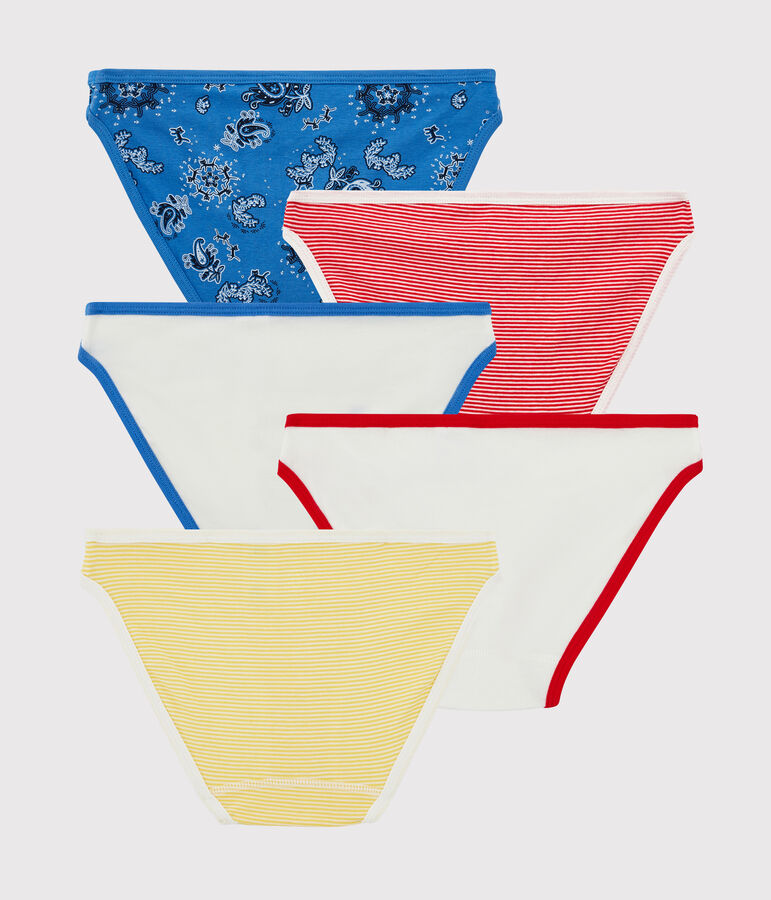 Set van 5 damesslipjes in biokatoen multicouleur