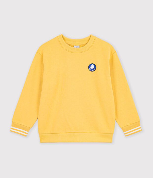Sweatshirt enfant en coton uni jaune