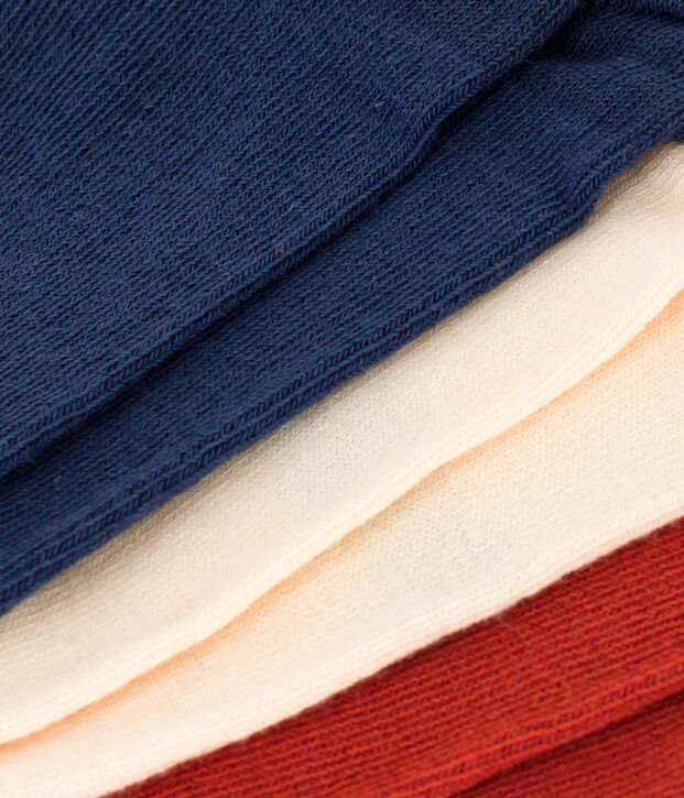 Set van 3 paar effen kindersokken in katoenjersey multicouleur