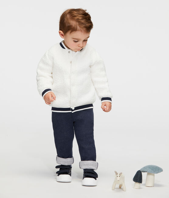 Cardigan baby gemixt van wollige sherpa wit MARSHMALLOW