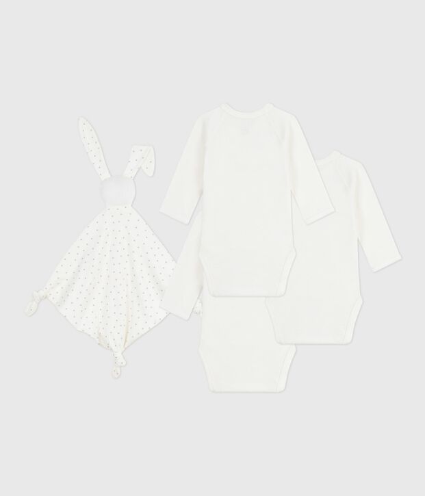 Coffret cadeau naissance en coton brod&eacute; multicouleur