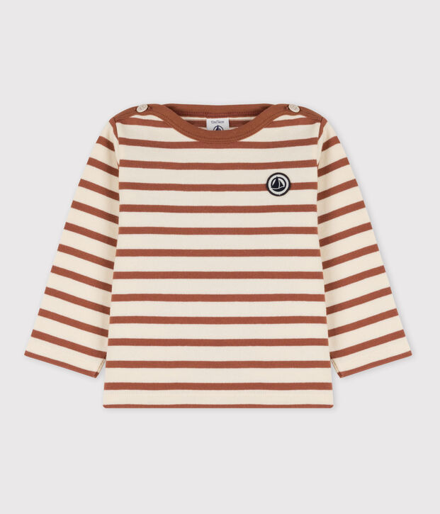 Marini&egrave;re voor baby's van dik jerseykatoen ecru/bruin