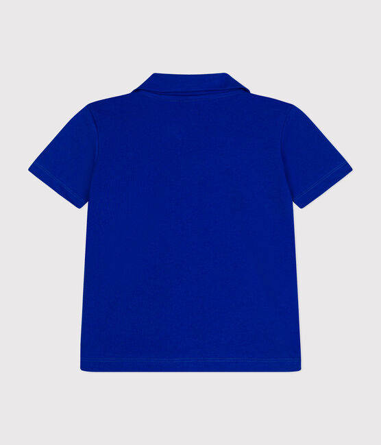 Katoenen polo met korte mouwen voor jongens blauw SURF