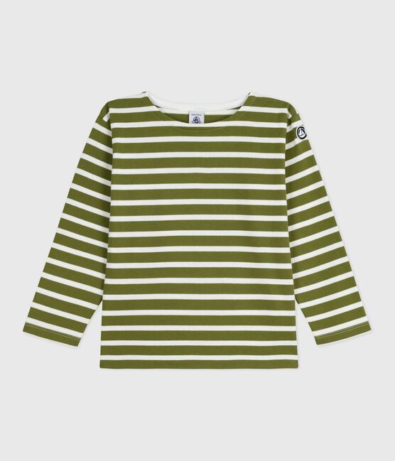 Marinière enfant en coton vert CEDAR/ MILK