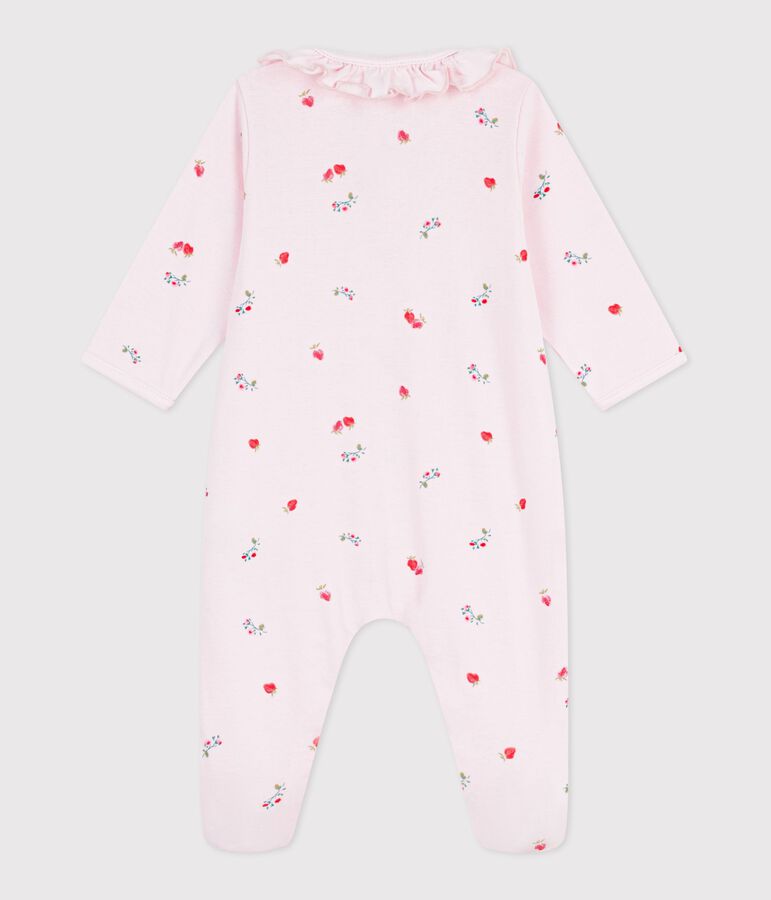 Katoenen babypyjama met bloemenprint roze/multicouleur