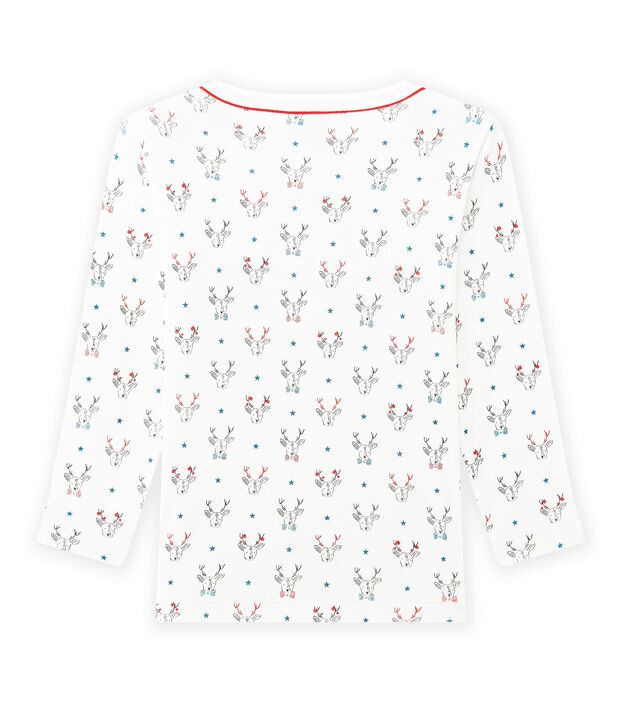Jongens-T-shirt met lange mouwen en dessin wit/multicouleur