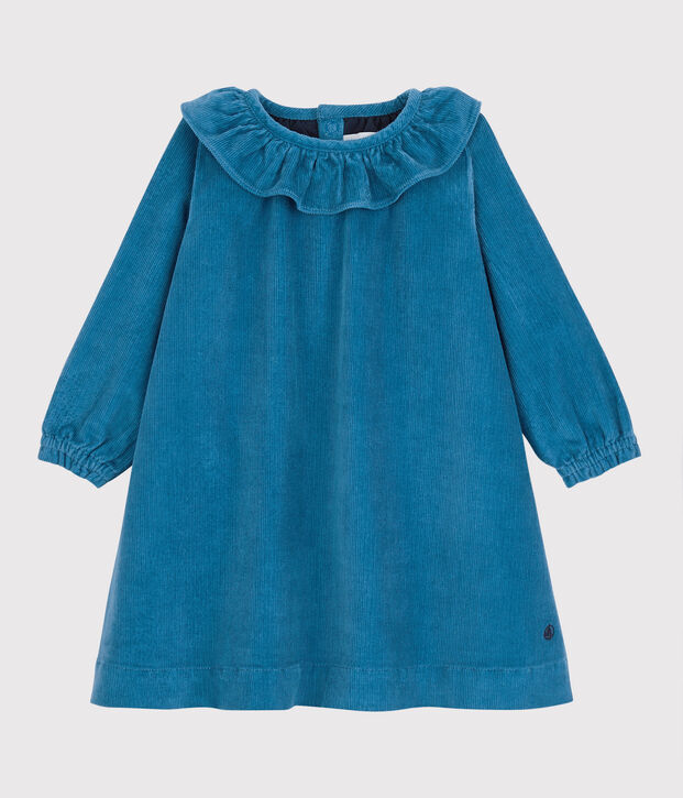 Fluwelen jurk baby. blauw